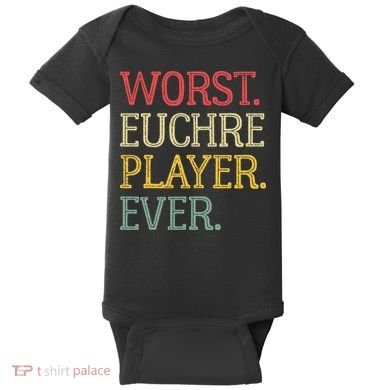 Worst Euchre Player Ever Funny Vintage Euchre Board Game Baby Bodysuit