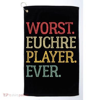 Worst Euchre Player Ever Funny Vintage Euchre Board Game Golf Towel