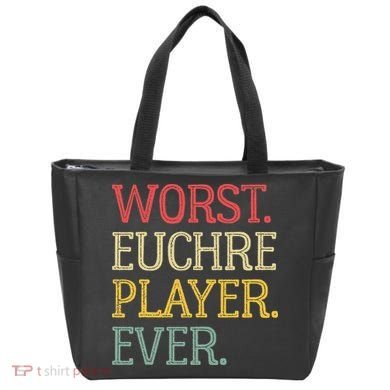 Worst Euchre Player Ever Funny Vintage Euchre Board Game Tote Bag