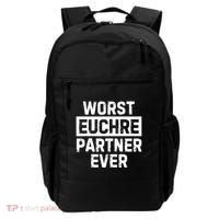 Worst Euchre Partner Ever Funny Backpack thumb 0