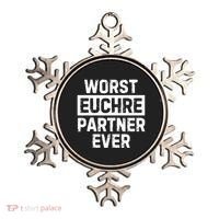 Worst Euchre Partner Ever Funny Ornament thumb 0