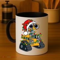 Wall E Robot Christmas Lights Wall E Very Merry Xmas Party Coffee Mug thumb 4