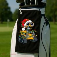 Wall E Robot Christmas Lights Wall E Very Merry Xmas Party Golf Towel thumb 2