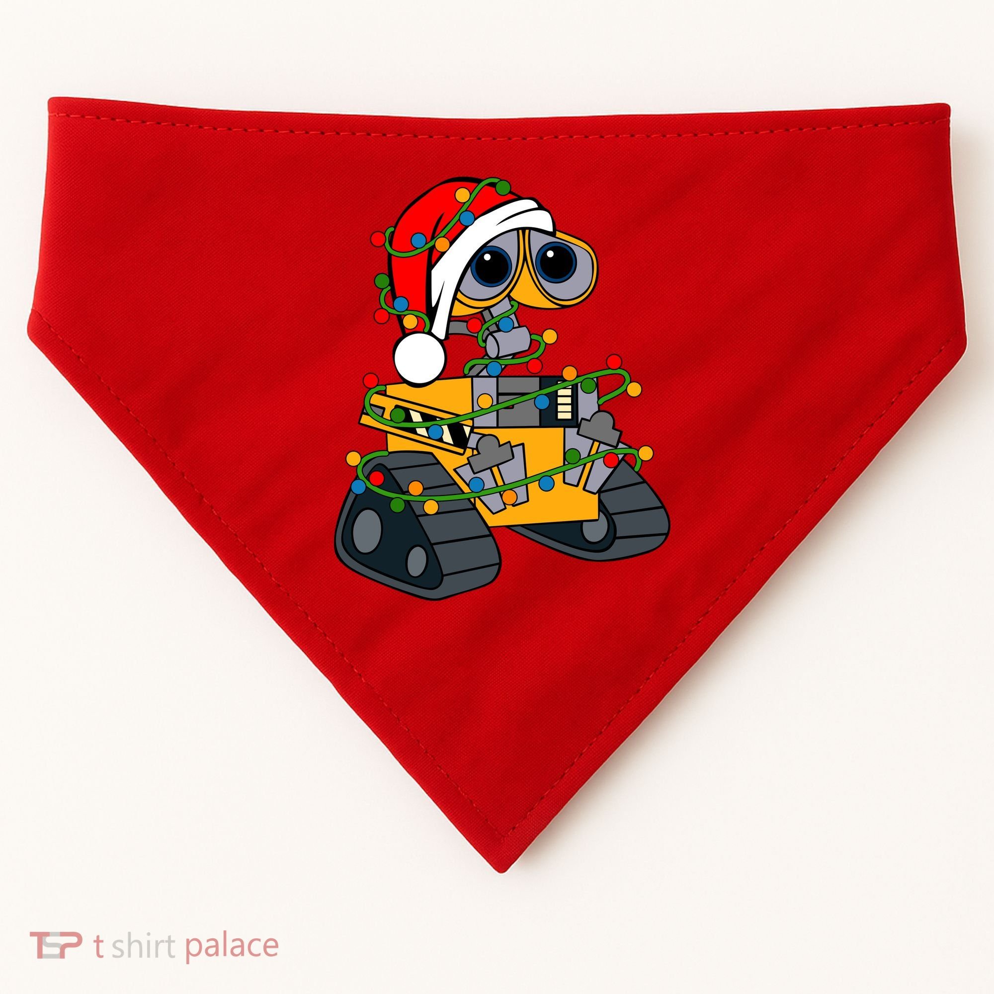 Wall E Robot Christmas Lights Wall E Very Merry Xmas Party USA-Made Doggie Bandana