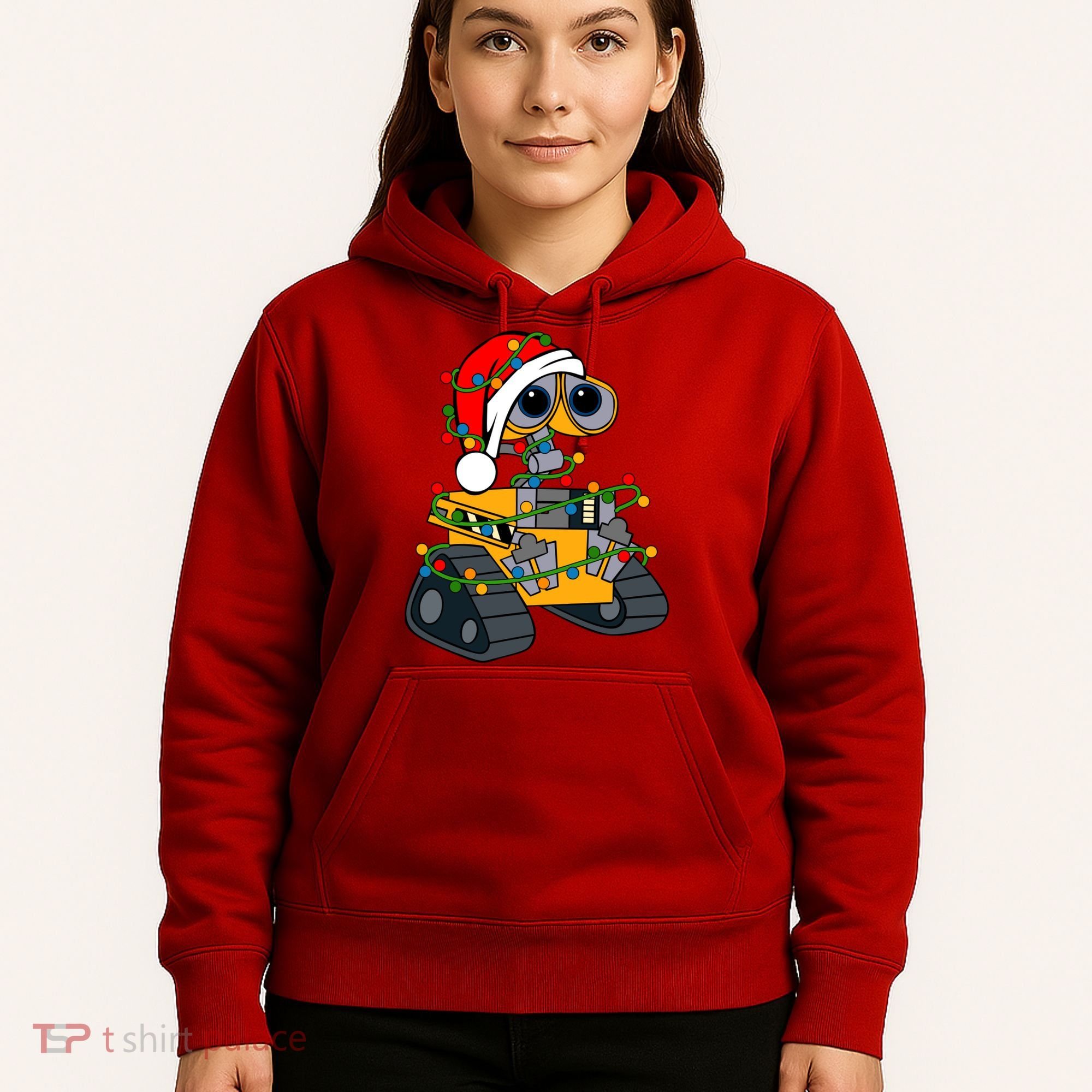 Wall E Robot Christmas Lights Wall E Very Merry Xmas Party Hoodie