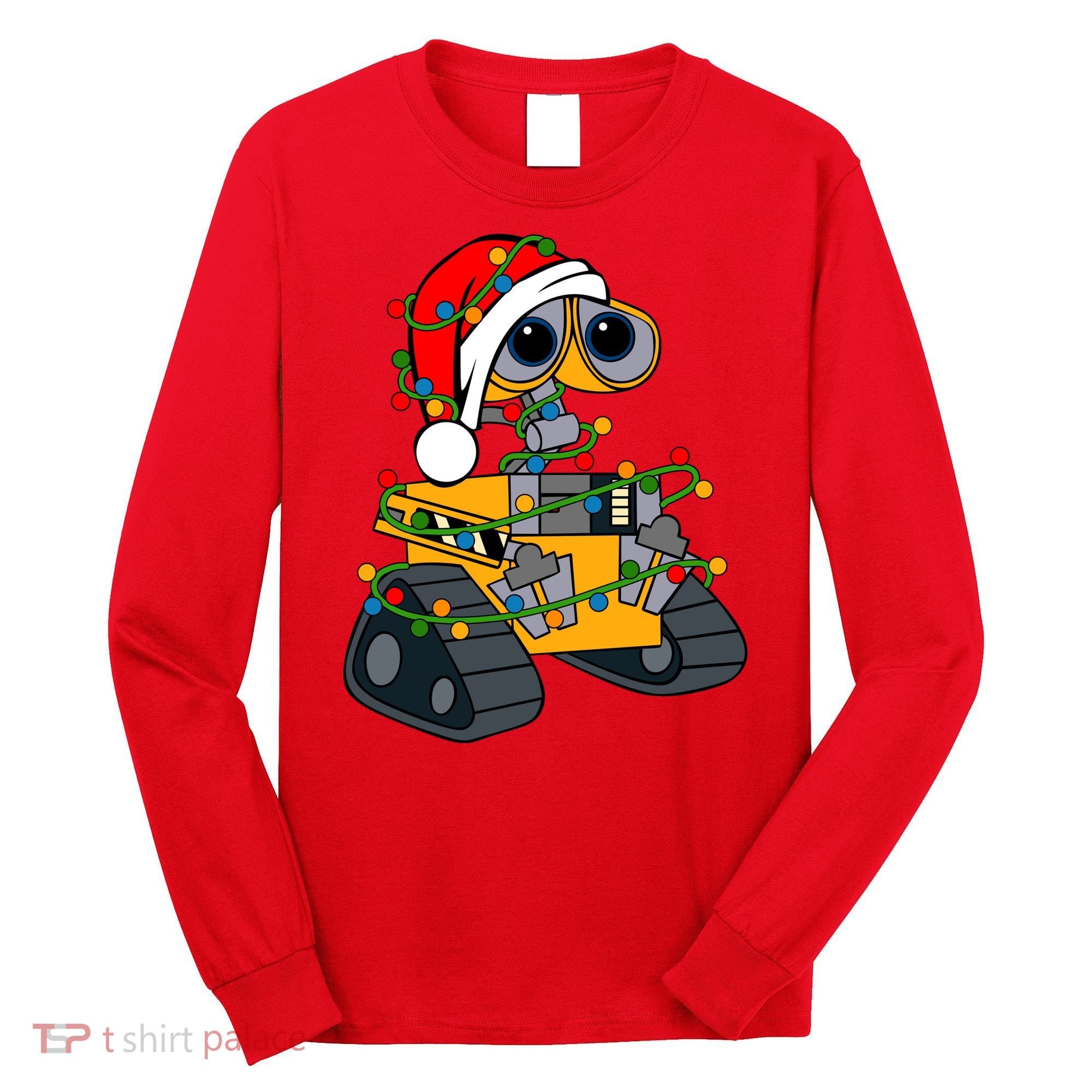 Wall E Robot Christmas Lights Wall E Very Merry Xmas Party Long Sleeve Shirt