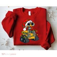 Wall E Robot Christmas Lights Wall E Very Merry Xmas Party Sweatshirt thumb 2