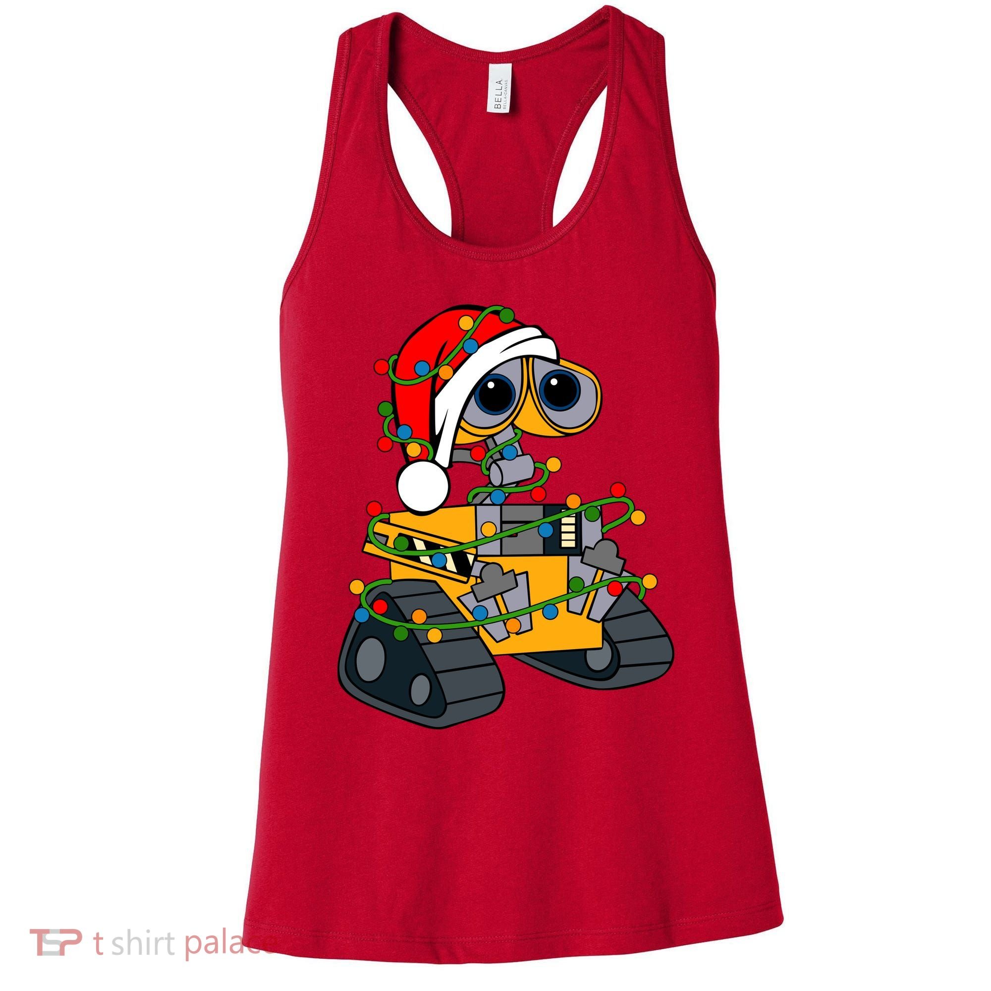 Wall E Robot Christmas Lights Wall E Very Merry Xmas Party Women's Tank Top