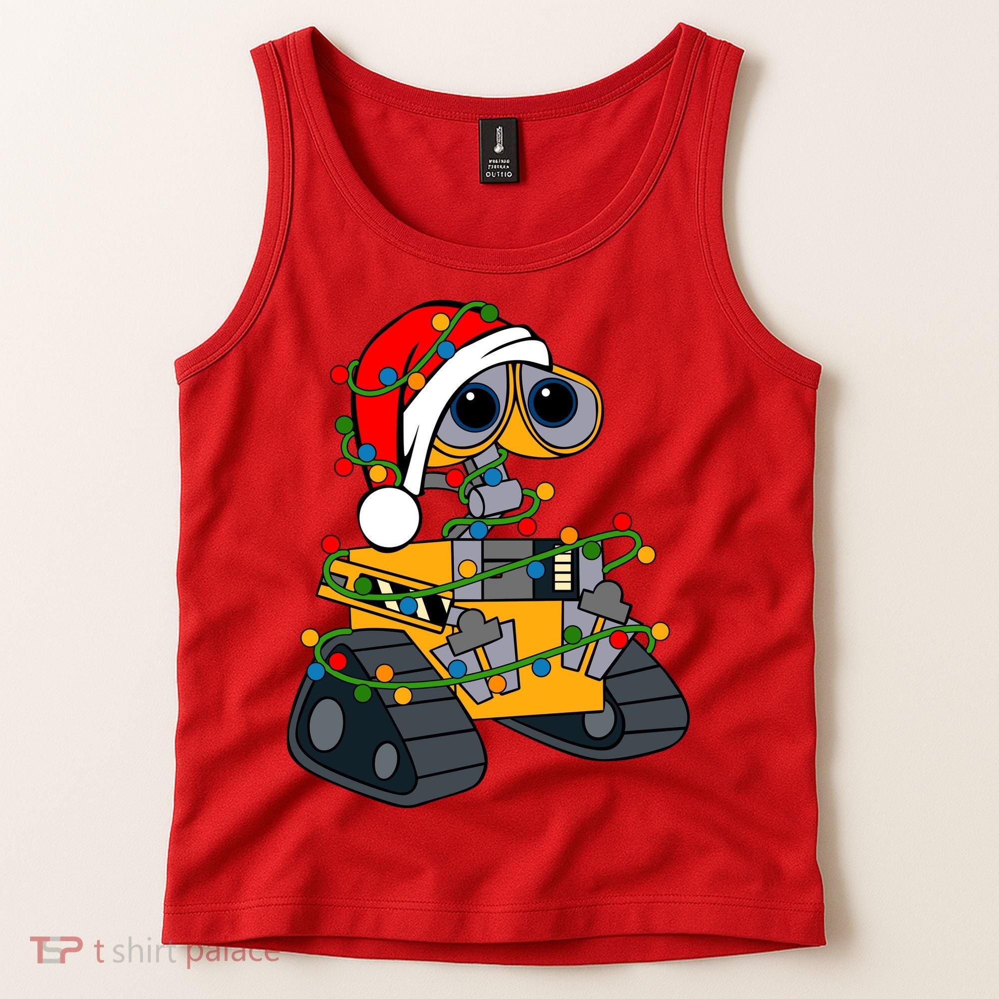 Wall E Robot Christmas Lights Wall E Very Merry Xmas Party Tank Top