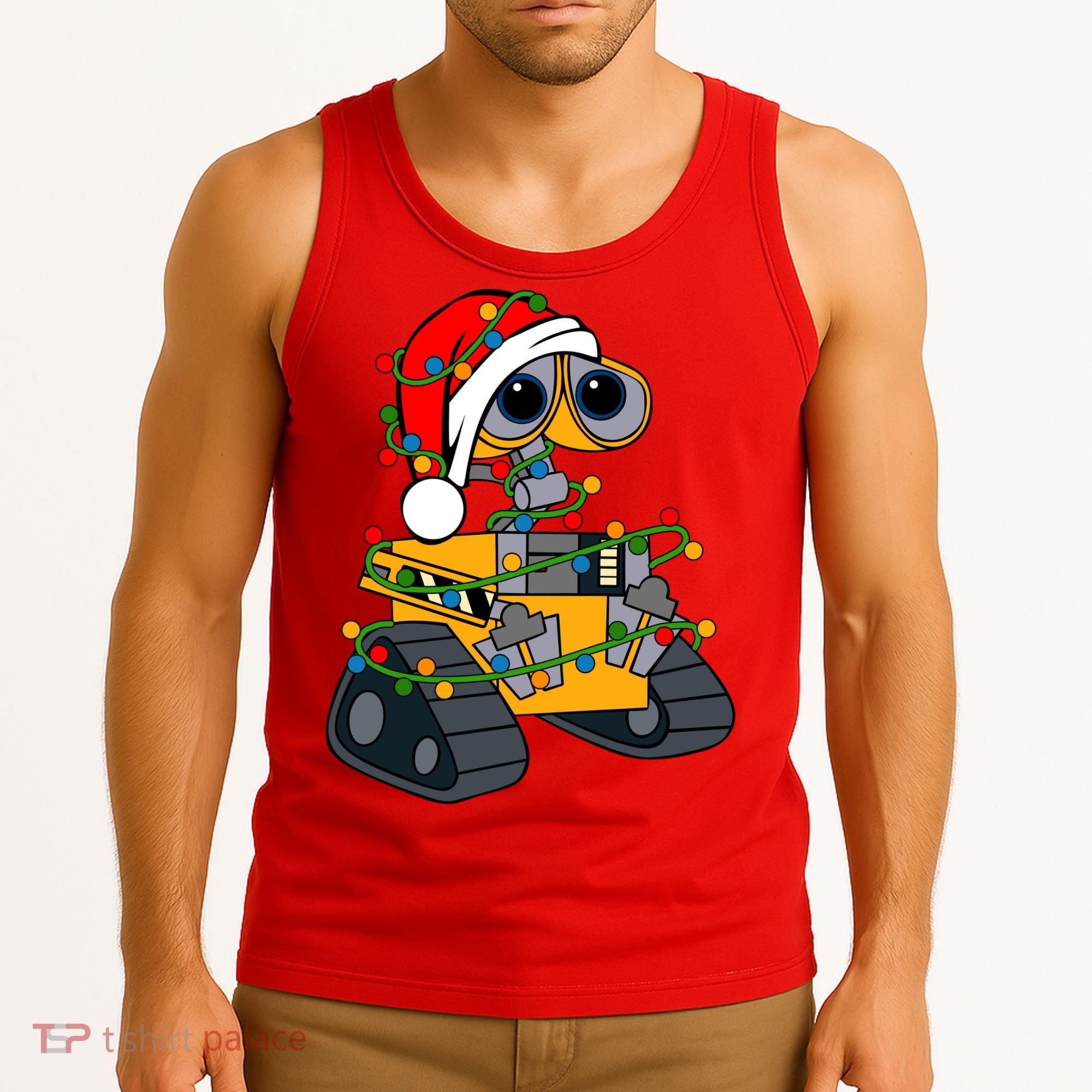 Wall E Robot Christmas Lights Wall E Very Merry Xmas Party Tank Top