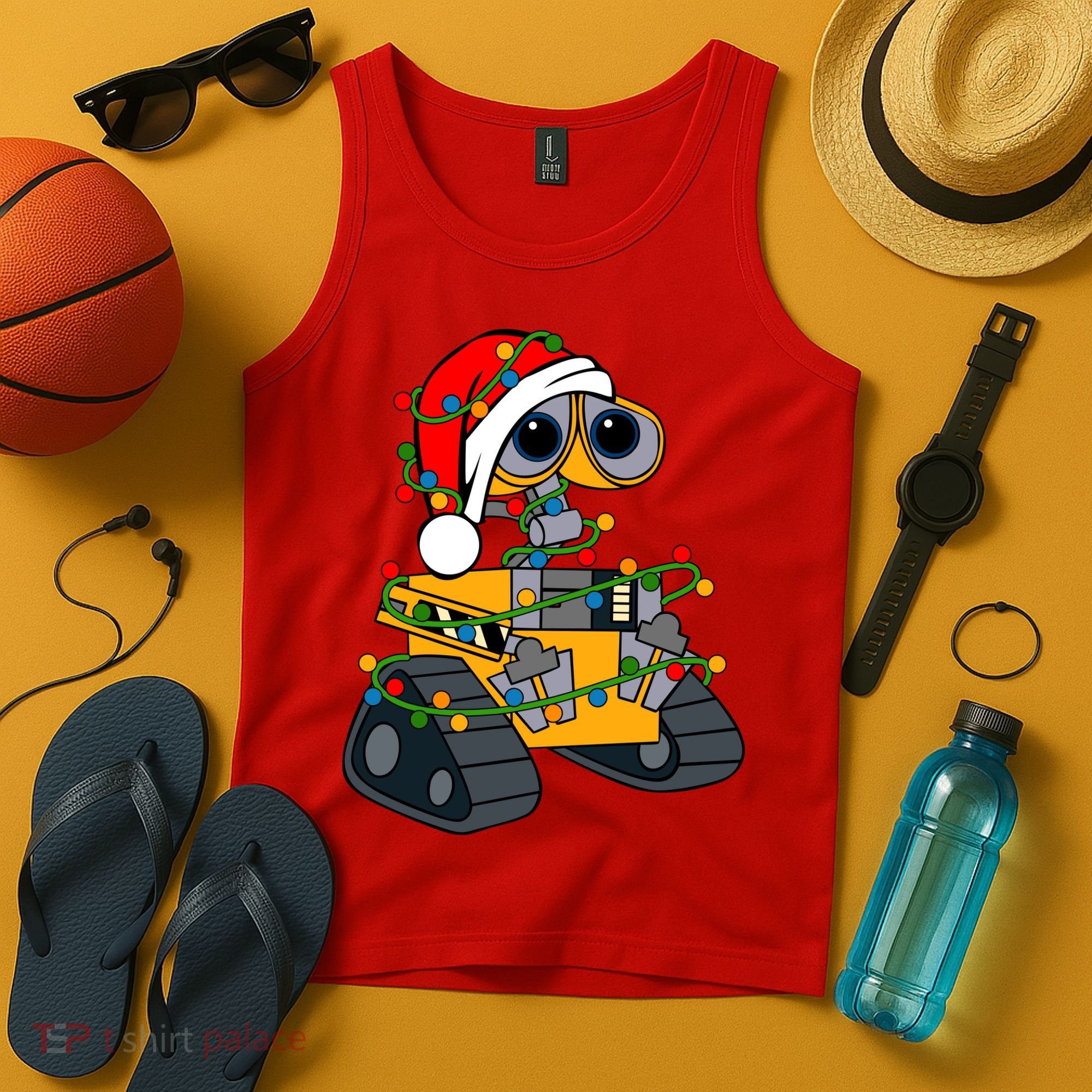 Wall E Robot Christmas Lights Wall E Very Merry Xmas Party Tank Top