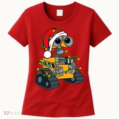 Wall E Robot Christmas Lights Wall E Very Merry Xmas Party Women's T-Shirt