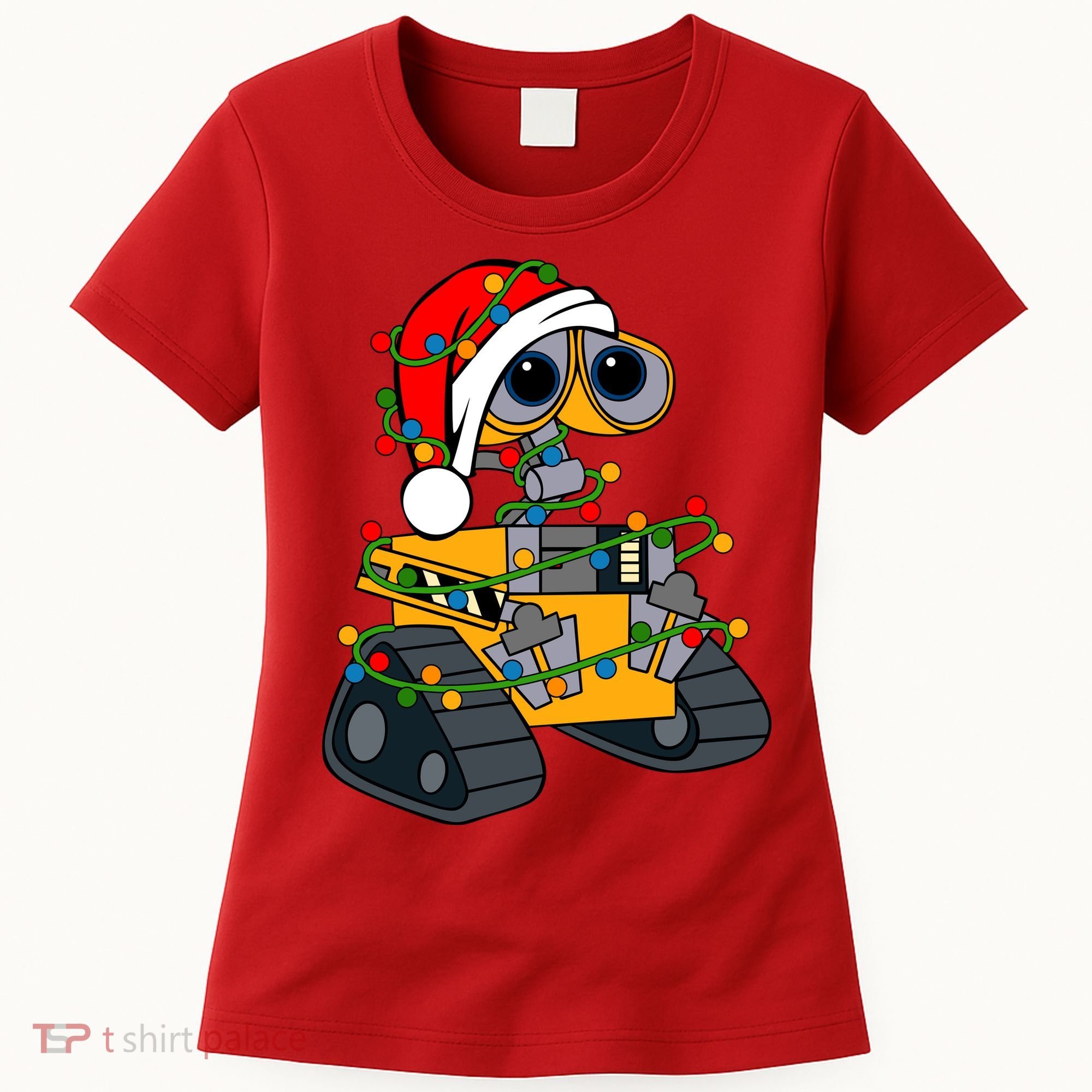 Wall E Robot Christmas Lights Wall E Very Merry Xmas Party Women's T-Shirt