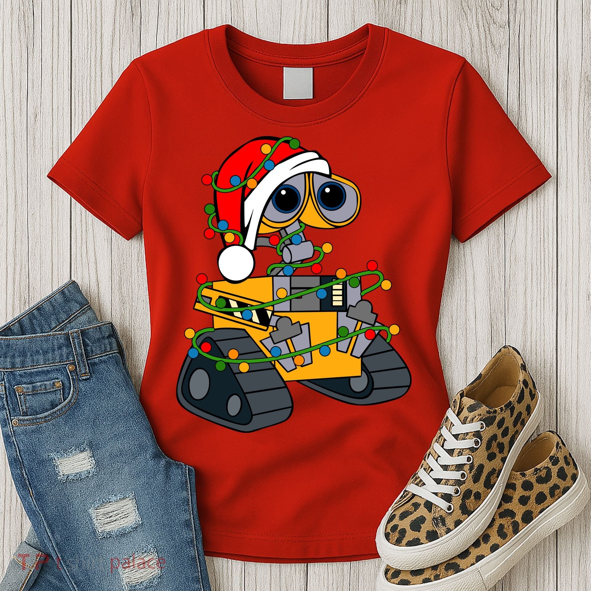 Wall E Robot Christmas Lights Wall E Very Merry Xmas Party Women's T-Shirt