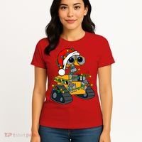Wall E Robot Christmas Lights Wall E Very Merry Xmas Party Women's T-Shirt thumb 4