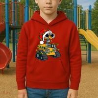 Wall E Robot Christmas Lights Wall E Very Merry Xmas Party Kids Hoodie thumb 2