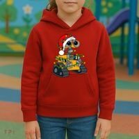 Wall E Robot Christmas Lights Wall E Very Merry Xmas Party Kids Hoodie thumb 3
