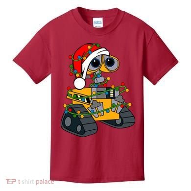Wall E Robot Christmas Lights Wall E Very Merry Xmas Party Kids T-Shirt
