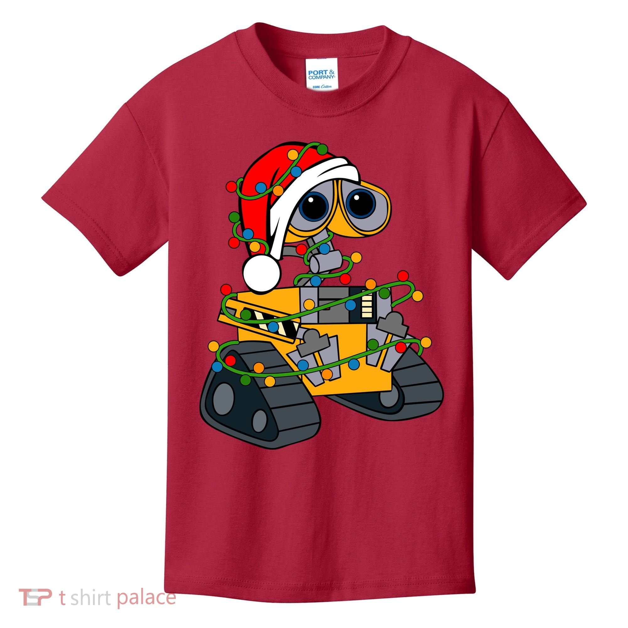 Wall E Robot Christmas Lights Wall E Very Merry Xmas Party Kids T-Shirt