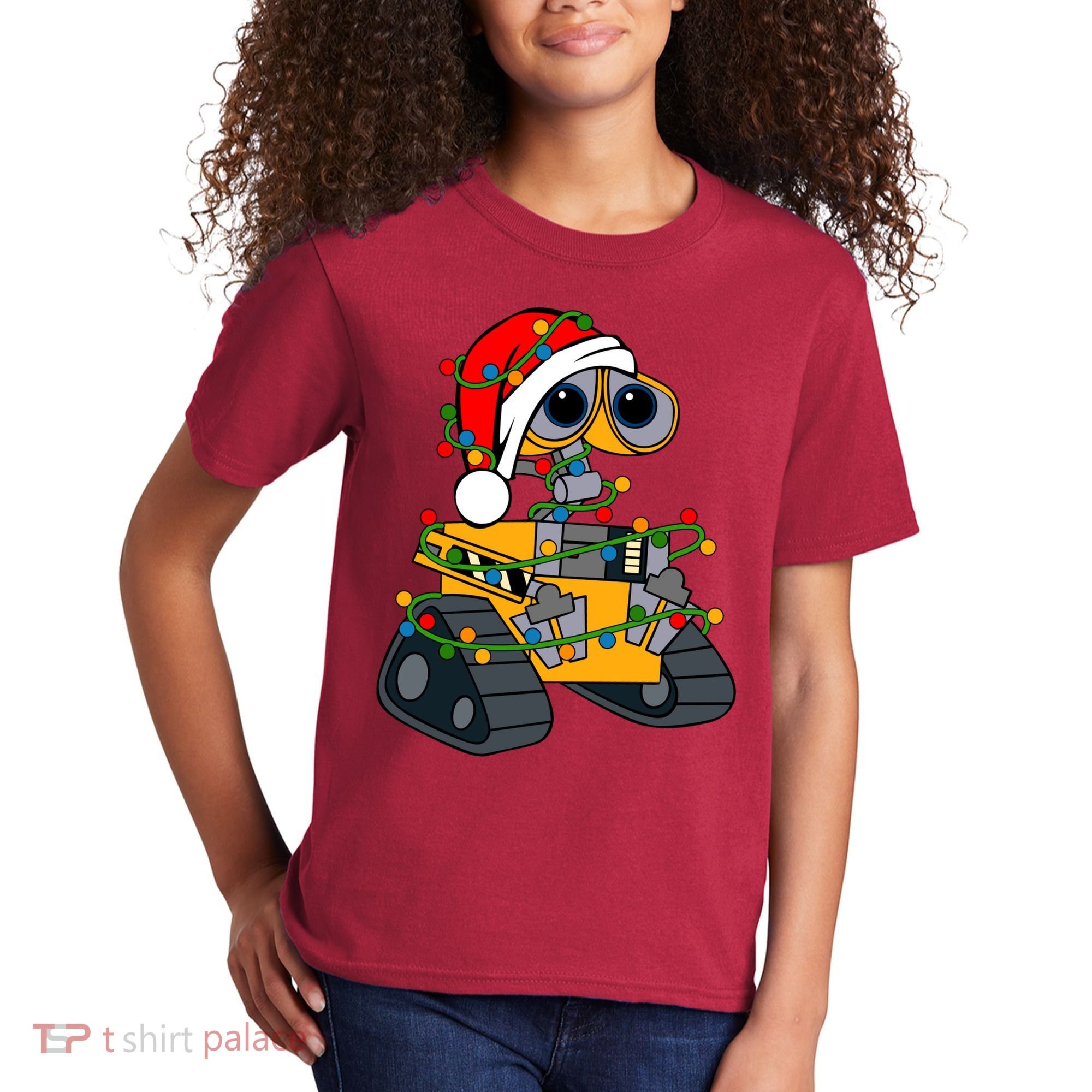 Wall E Robot Christmas Lights Wall E Very Merry Xmas Party Kids T-Shirt
