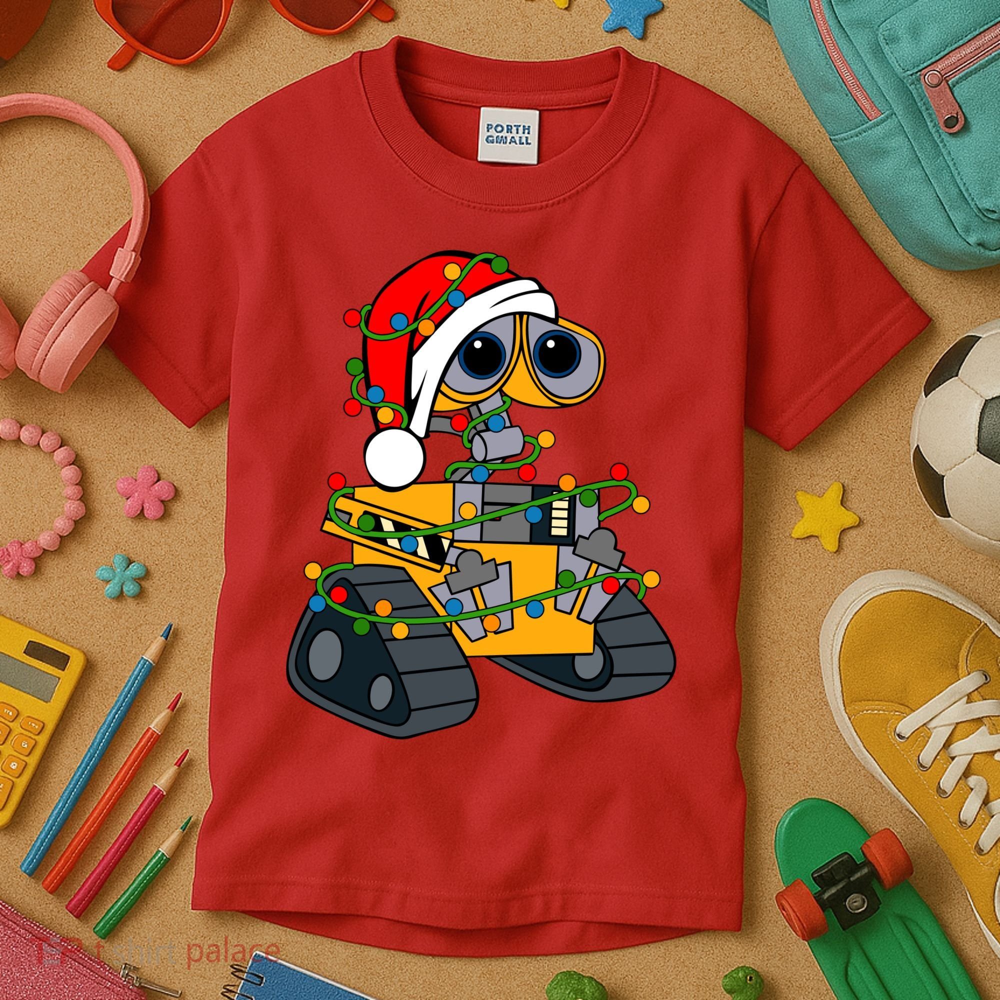 Wall E Robot Christmas Lights Wall E Very Merry Xmas Party Kids T-Shirt