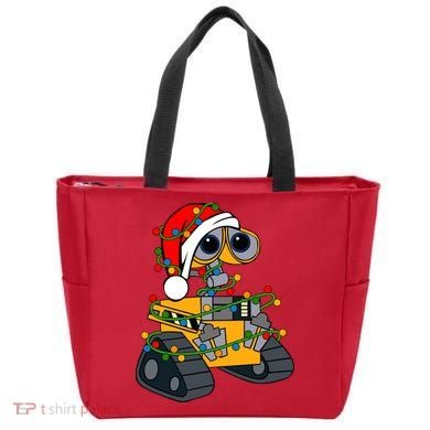 Wall E Robot Christmas Lights Wall E Very Merry Xmas Party Tote Bag