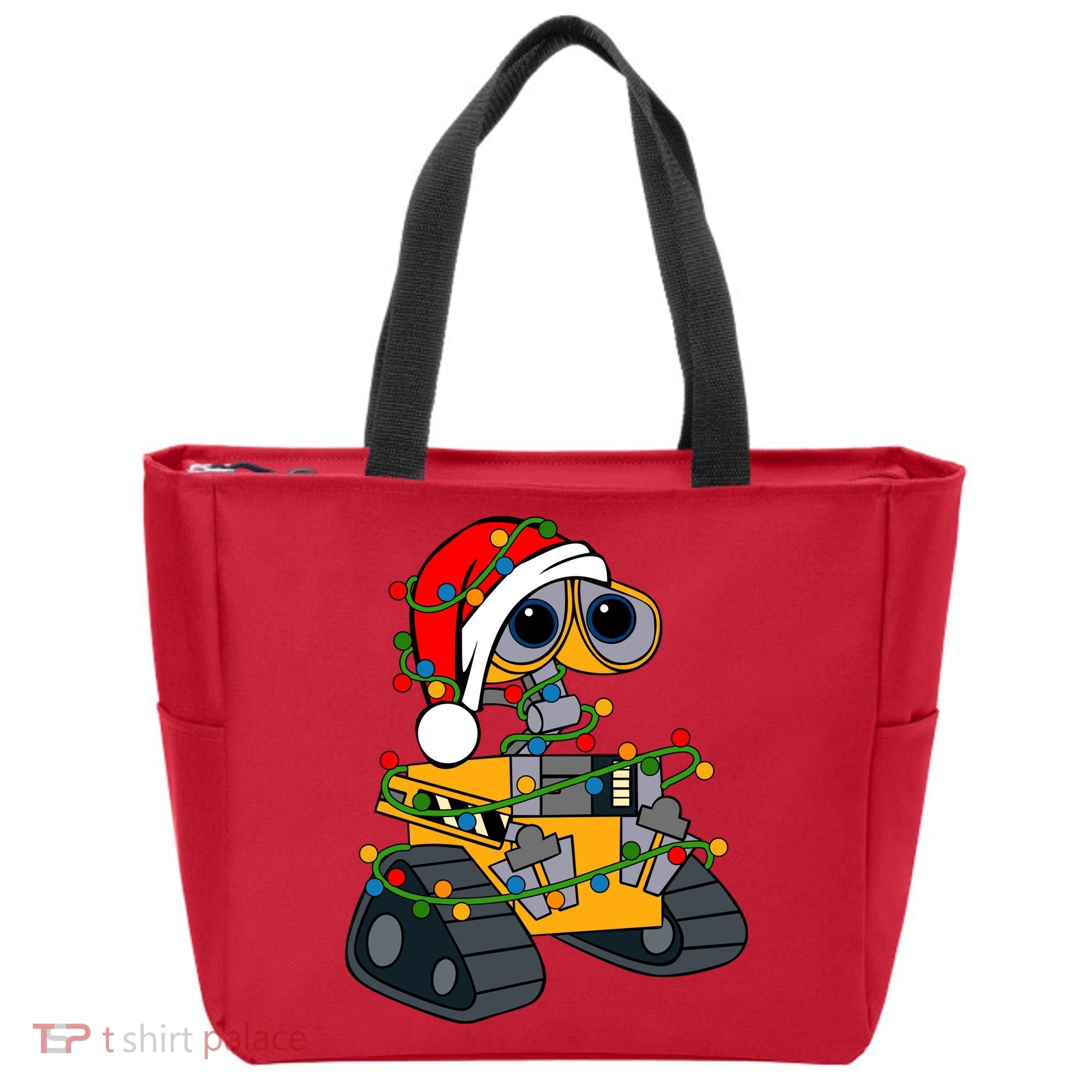Wall E Robot Christmas Lights Wall E Very Merry Xmas Party Tote Bag