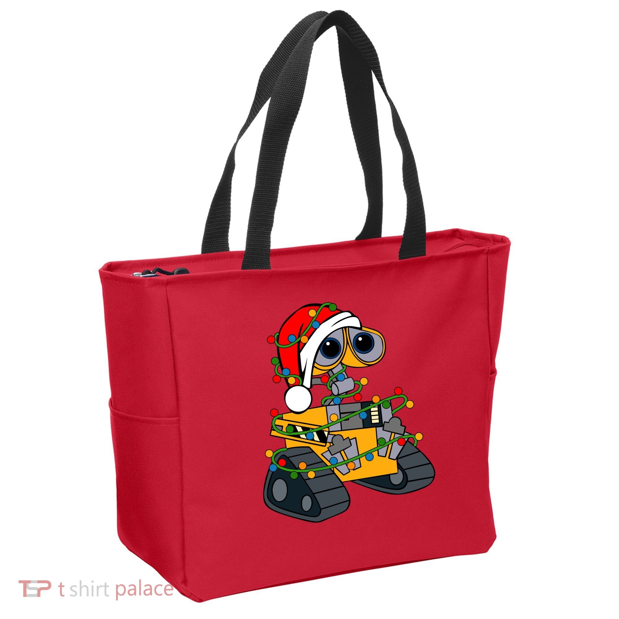 Wall E Robot Christmas Lights Wall E Very Merry Xmas Party Tote Bag