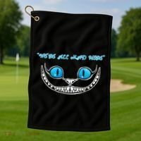 We're All Mad Here Crazy Face Golf Towel thumb 1