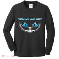 We're All Mad Here Crazy Face Kids Long Sleeve Shirt thumb 0
