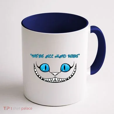 We're All Mad Here Crazy Face Coffee Mug back