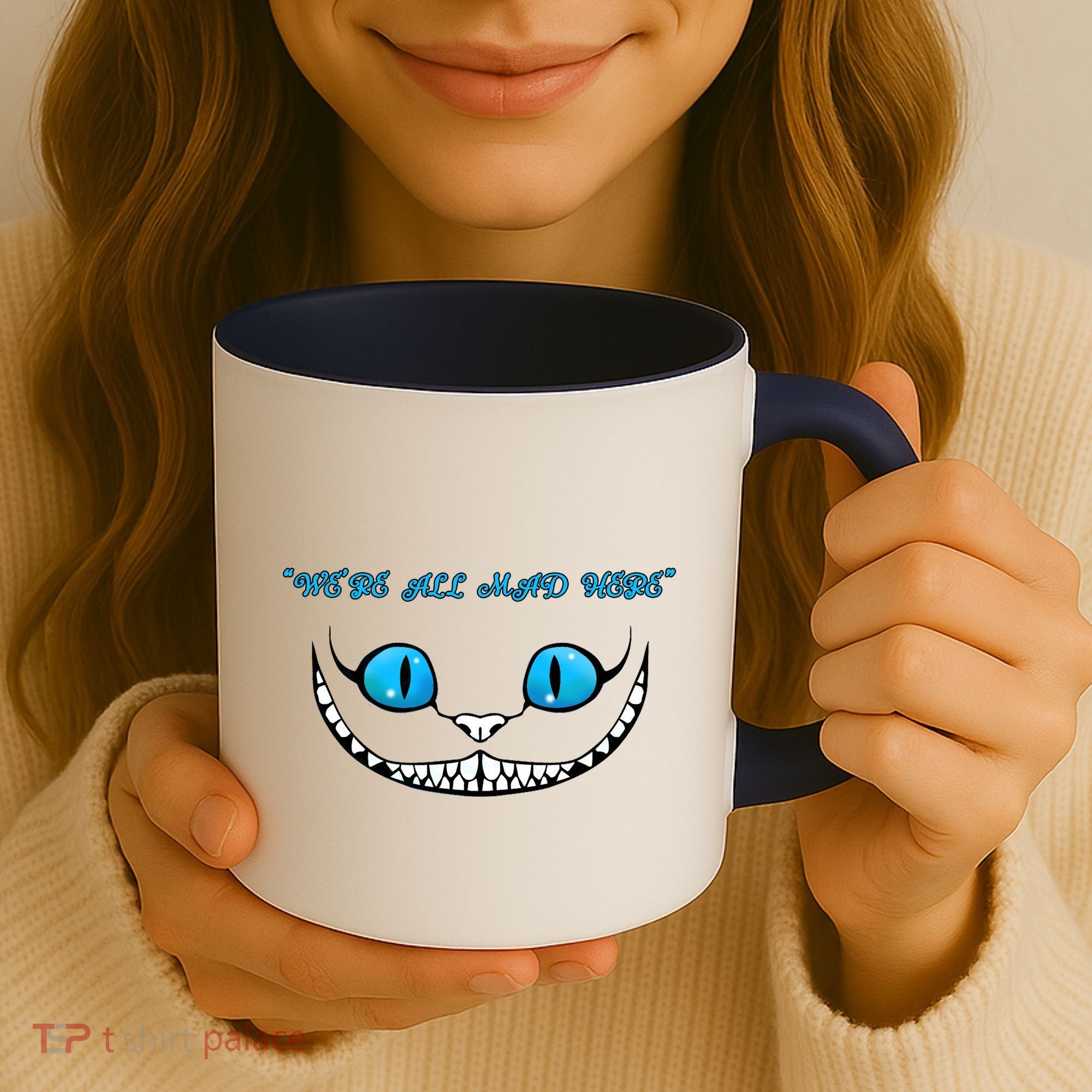 We're All Mad Here Crazy Face Coffee Mug