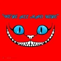 We're All Mad Here Crazy Face Santa Hat thumb 1
