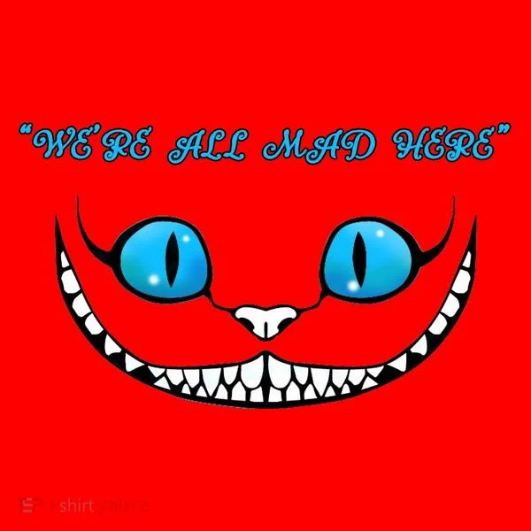 We're All Mad Here Crazy Face Santa Hat