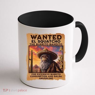 Wanted El Squatcho Wanted Poster Bigfoot And Sasquatch Gift Coffee Mug back