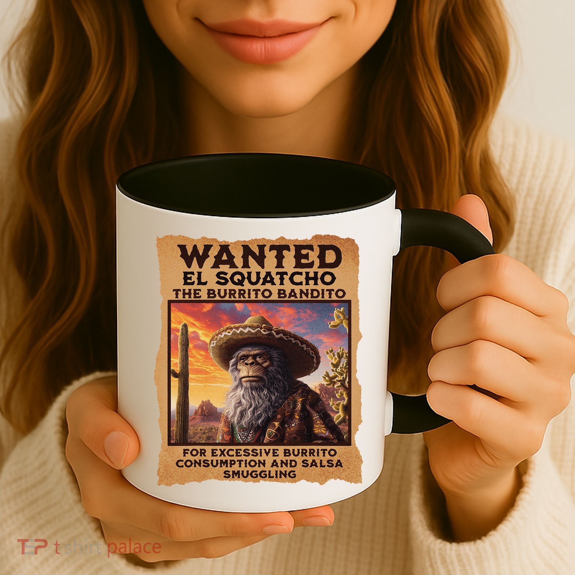Wanted El Squatcho Wanted Poster Bigfoot And Sasquatch Gift Coffee Mug