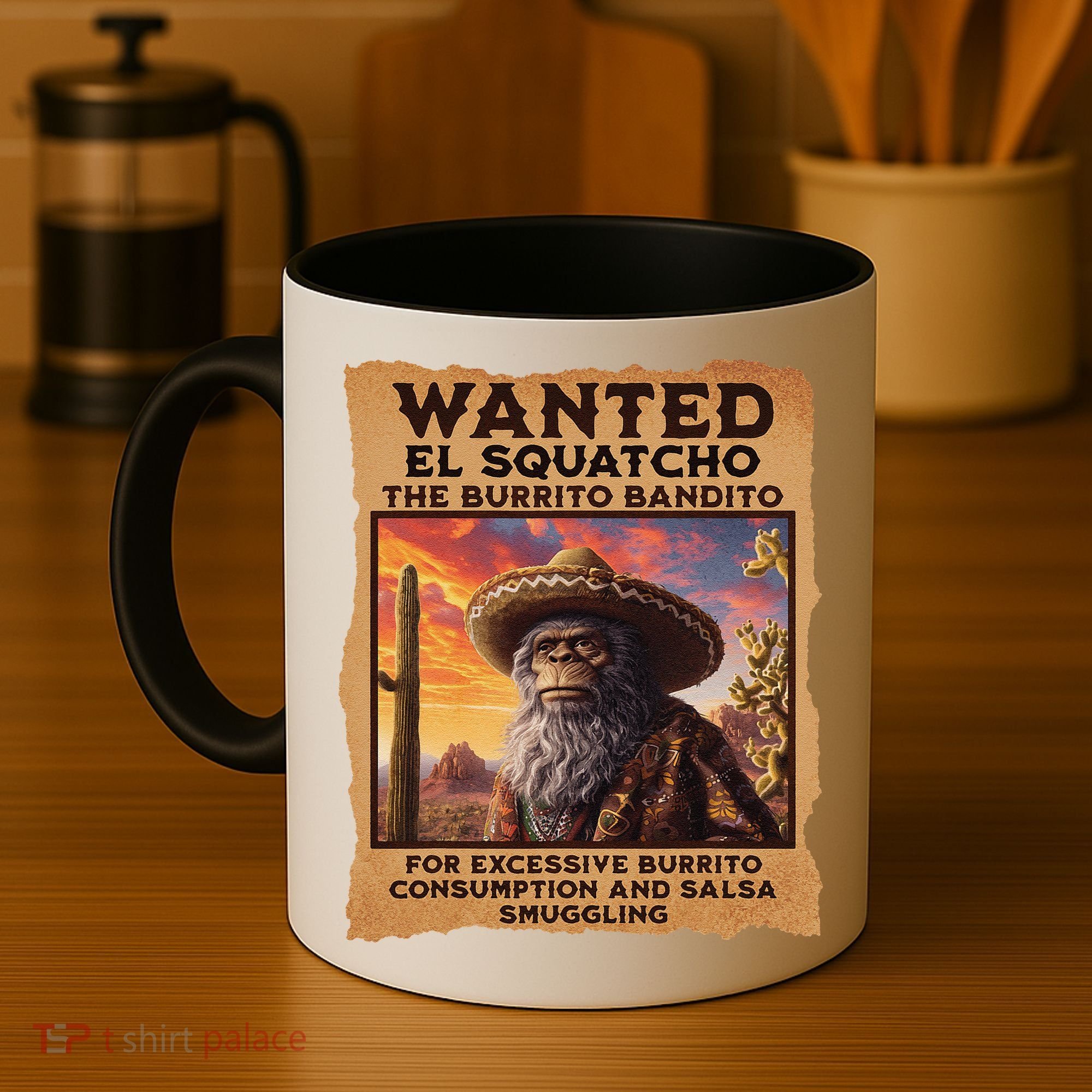 Wanted El Squatcho Wanted Poster Bigfoot And Sasquatch Gift Coffee Mug