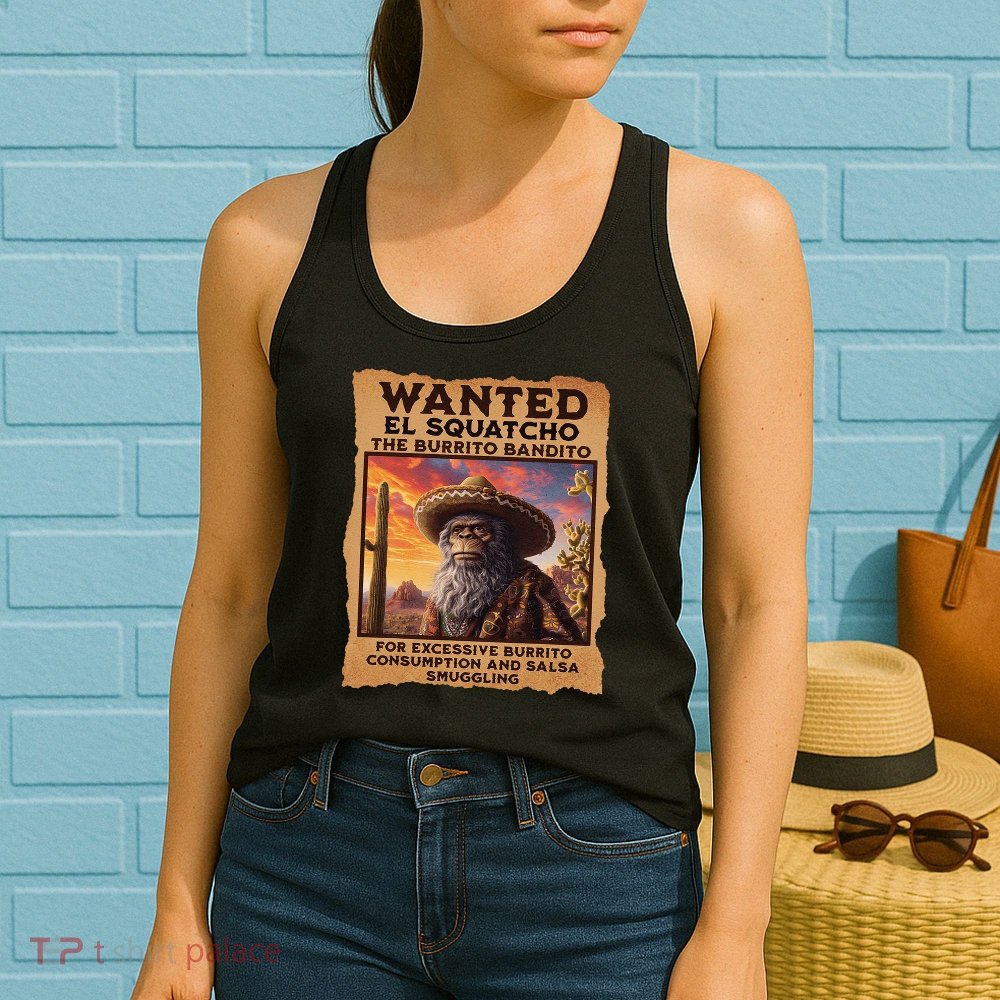 Wanted El Squatcho Wanted Poster Bigfoot And Sasquatch Gift Women's Tank Top