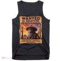 Wanted El Squatcho Wanted Poster Bigfoot And Sasquatch Gift Tank Top thumb 0