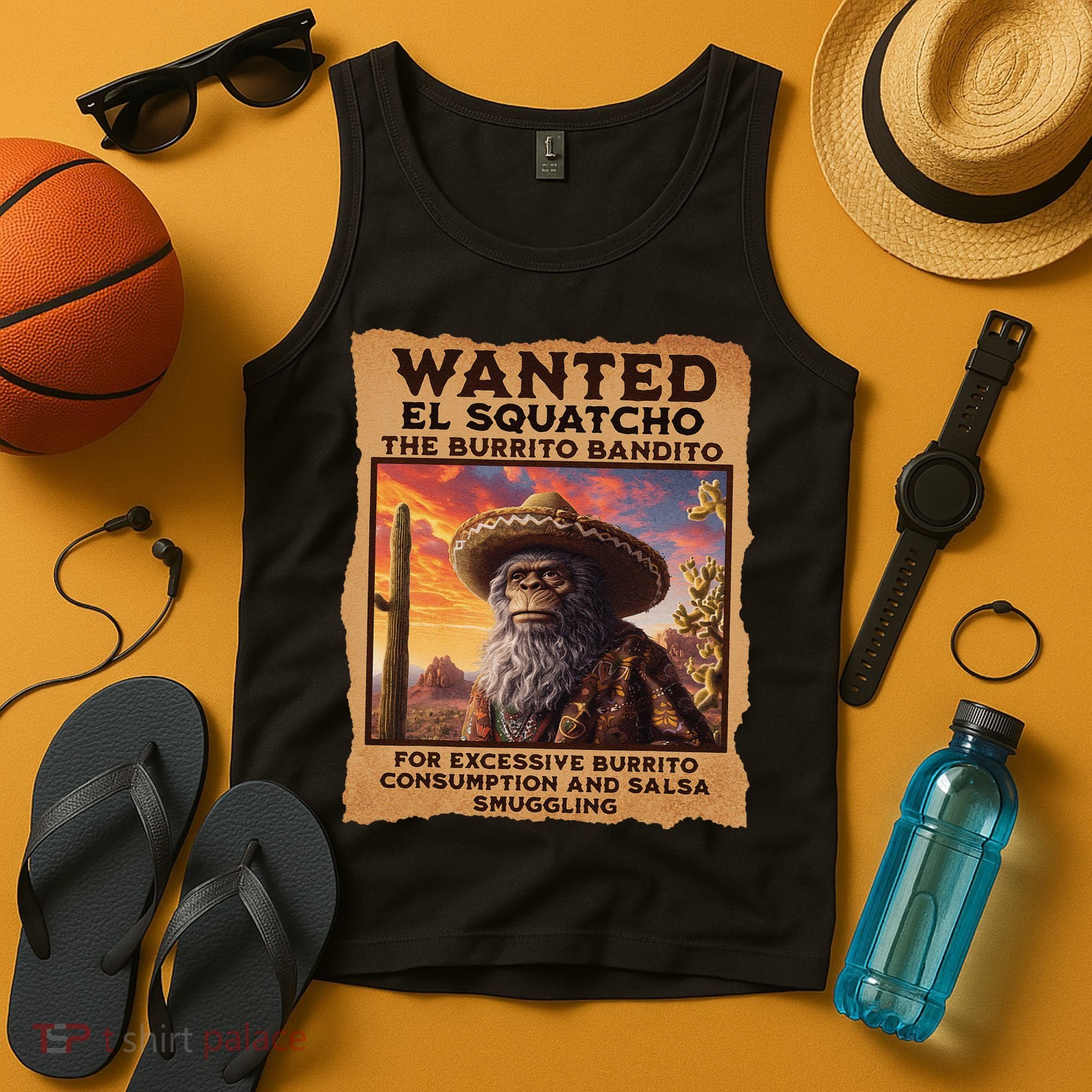 Wanted El Squatcho Wanted Poster Bigfoot And Sasquatch Gift Tank Top