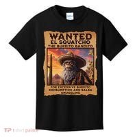 Wanted El Squatcho Wanted Poster Bigfoot And Sasquatch Gift Kids T-Shirt thumb 0