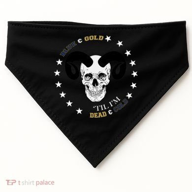 West Virginia Blue & Gold Till I'm Dead & Cold USA-Made Doggie Bandana