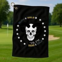 West Virginia Blue & Gold Till I'm Dead & Cold Golf Towel thumb 1