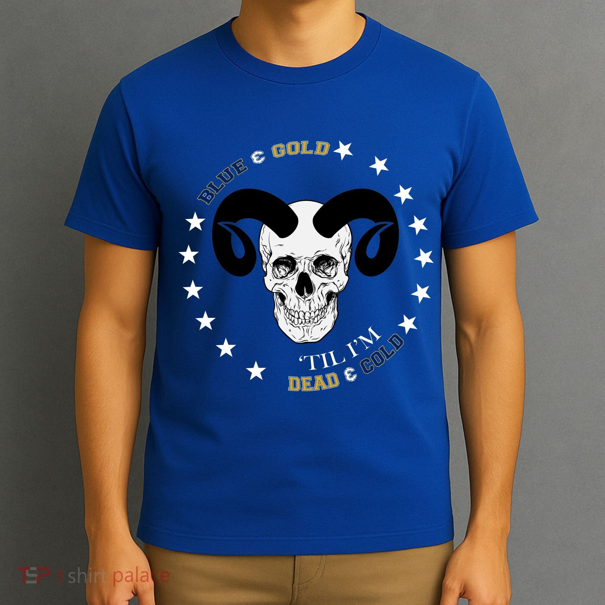West Virginia Blue & Gold Till I'm Dead & Cold T-Shirt