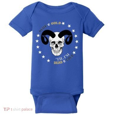 West Virginia Blue & Gold Till I'm Dead & Cold Baby Bodysuit