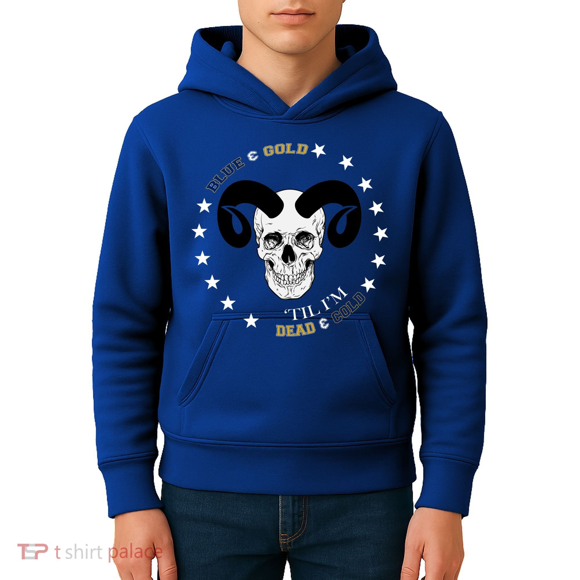 West Virginia Blue & Gold Till I'm Dead & Cold Kids Hoodie