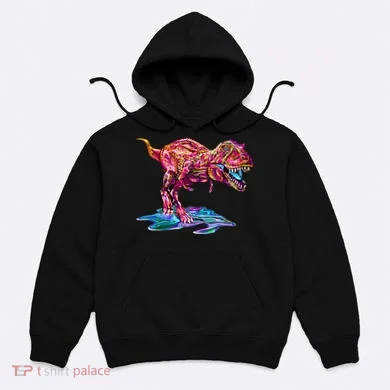 Wet Paint Colorful T-Rex Hoodie