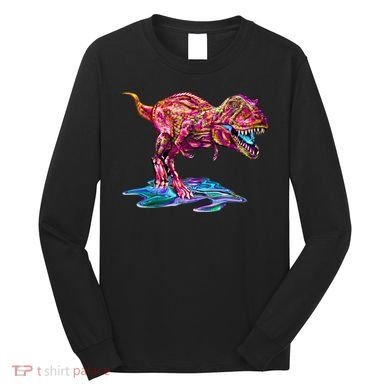 Wet Paint Colorful T-Rex Long Sleeve Shirt