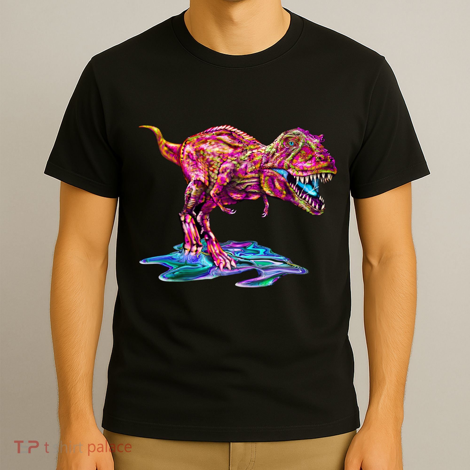 Wet Paint Colorful T-Rex T-Shirt