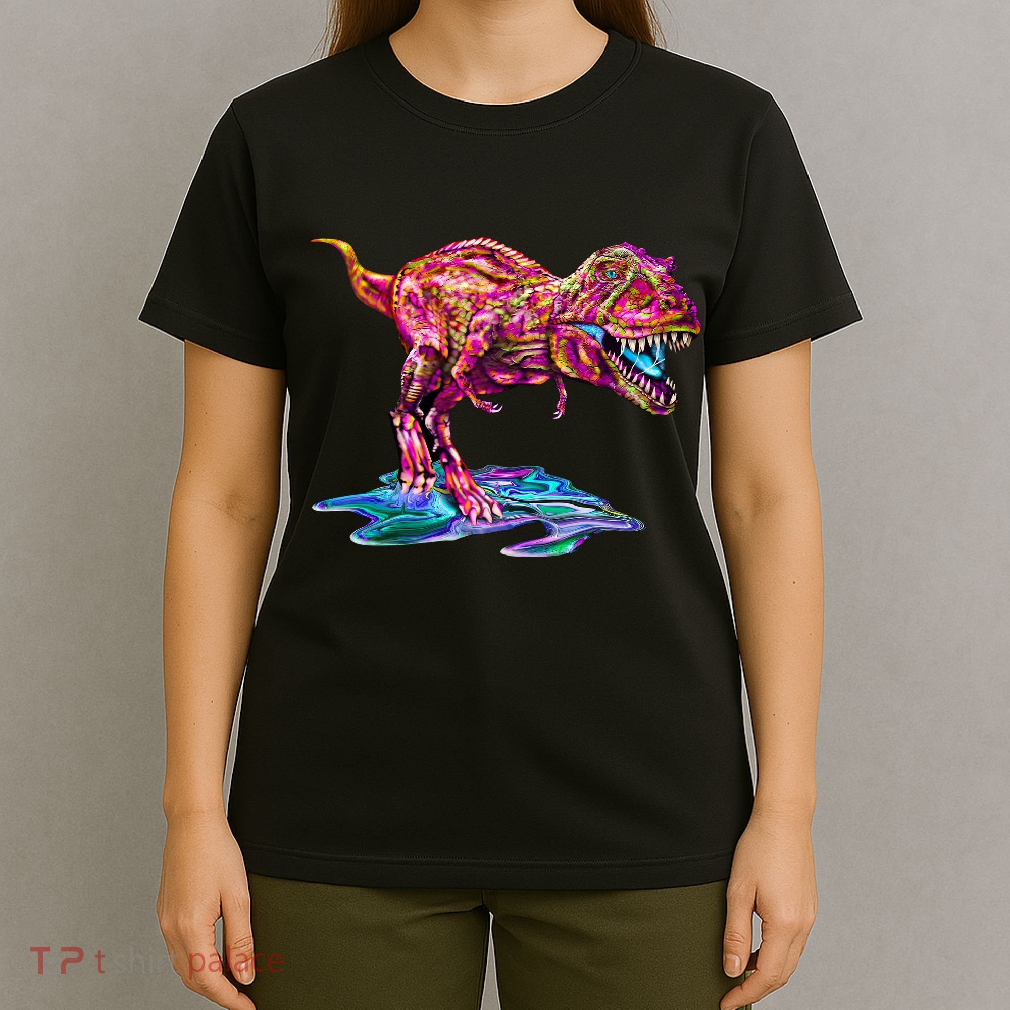 Wet Paint Colorful T-Rex T-Shirt